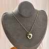 304 Stainless Steel Green Cubic Zirconia Pendant Neckalces for Women NJEW-C078-01A-G-3