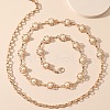 Alloy & Plastic Imitation Pearl Flower Link Chain Waist Belly Chains for Women FS-WG336A0-01-2