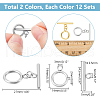 24Pcs 2 Colors 304 Stainless Steel Ring Toggle Clasps FIND-UN00006-3