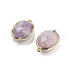 Natural Lepidolite Faceted Oval Connector Charms G-H323-02G-14-3