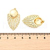 Brass Clear Cubic Zirconia Flat Round Stud Earrings EJEW-C147-03G-5
