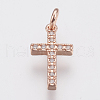 Brass Micro Pave Cubic Zirconia Pendants ZIRC-F083-008RG-RS-1