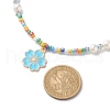 Alloy Enamel Sakura Pendant Necklace NJEW-JN04052-6
