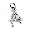 Brass Micro Pave Cubic Zirconia Charms ZIRC-F131-14P-2