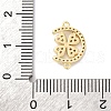 Brass Micro Pave Clear Cubic Zirconia Links Connector Charms KK-K406-01C-G-3