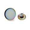 304 Stainless Steel Flat Round Brooch Brooch Base Settings STAS-S172-10A-M-2