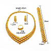 Alloy Round Beads Bracelets & Earrings & Bib Necklaces & Rings Sets FS-WGADEFF-01-3
