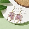 Natural Lilac Jade Chips Tree Dangle Earrings EJEW-JE05734-05-2