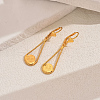 Vintage Geometric Coin Tassel Brass Hoop Earrings JE1734-4-1