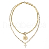 Iron Cable Chain & Paperclip Chain Double Layer Necklaces NJEW-JN04961-4