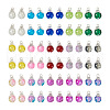 Kissitty 120Pcs 15 Colors Spray Painted Crackle Glass Pendants FIND-KS0001-29-3