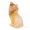 Natural Yellow Hematoid Quartz Carved Fox Figurines Statues for Home Office Desktop Feng Shui Ornament G-Q172-14E-2