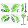 5Pcs 5 Styles Palm Tree Theme PET Hollow Out Drawing Painting Stencils DIY-WH0394-0030-1