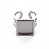 201 Stainless Steel Cuff Pad Ring Settings STAS-S080-041B-P-2