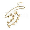 304 Stainless Steel Round Ball Tassel Cable Chain Necklaces for Women NJEW-C088-02G-2