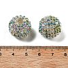 Sparkle Glass Rhinestone Round Beads OACR-S048-01F-3