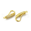 Brass Micro Pave Clear Cubic Zirconia Earring Hooks ZIRC-R112-08G-2