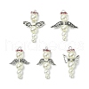 ABS Plastic Imitation Pearl Beads with Brass Rhinestone Spacer Beads and Tibetan Style Alloy Beads and Tibetan Style Alloy Beads PALLOY-JF03280-01-1