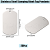 SUNNYCLUE 201 Stainless Steel Stamping Blank Tag Pendants STAS-SC0008-97P-02-2