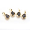 Brass Micro Pave Cubic Zirconia Charms X-ZIRC-G150-06A-1
