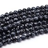 Natural Snowflake Obsidian Round Bead Strands G-J303-09-12mm-1