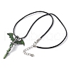 Alloy Enamel Dragon Wrapped Sword Pendant Necklaces NJEW-V005-02P-01-3