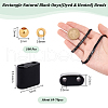  1 Strand Rectangle Natural Black Onyx(Dyed & Heated) Beads Strands G-NB0005-54B-2
