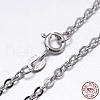 Anti-Tarnish Rhodium Plated 925 Sterling Silver Cable Chains Necklaces NJEW-M157-30C-20-2