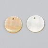 Natural Yellow Shell Charms SSHEL-R048-015-2