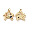 Crab Brass Micro Pave Colorful Cubic Zirconia Pendants KK-G406-36G-2