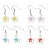 Glass Beaded Star Dangle Earrings EJEW-MZ00111-1