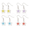 Glass Beaded Star Dangle Earrings EJEW-MZ00111-1