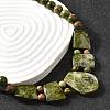 Natural Unakite Faceted Bib Graduated Beaded Necklaces for Women NJEW-B128-01N-2