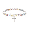 4Pcs 4 Color Glass & Synthetic Hematite Round Beaded Stretch Bracelets Set BJEW-JB08944-4