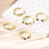 Brass Micro Pave Cubic Zirconia Cuff Rings for Women RJEW-F181-09G-1