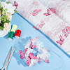 Butterfly Pattern Polyester with PET Embroidery Lace Fabric DIY-WH0419-45-5