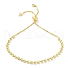 Long-Lasting Plated Brass Round Bead Slider Beacelets for Women Men BJEW-E089-01G-02-1