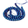 Electroplate Natural Agate Round Bead Strands G-M171-12mm-05-2