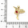 Brass Mirco Pave Cubic Zirconia and Glass Pendants KK-Q068-01G-3