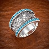 Retro Alloy & Turquoise Finger Rings FS-WG1E1DC-03-3