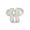 Brass Letter Open Cuff Rings for Women RJEW-G313-01H-P-2