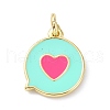 Eco-Friendly Brass Enamel Pendant KK-C220-04G-2