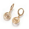 Brass Dangle Hoop Earrings EJEW-F199-19G-2