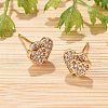 Brass Micro Pave Clear Cubic Zirconia Stud Earrings for Women EJEW-G428-25G-06-2