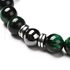 Natural Tiger Eye(Dyed) Beads Stretch Bracelets Set BJEW-JB06653-03-6