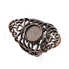 Brass Open Cuff Ring Components KK-U074-13R-1