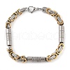 PVD Vacuum Plating 201 Stainless Steel Column Link & Byzantine Chain Bracelets BJEW-Z023-09P-1-1