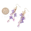 Flower Brass Dangle Earrings EJEW-TA00643-01-3