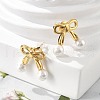 304 Stainless Steel Plastic Pearl Stud Earrings EJEW-M072-04G-1