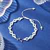 Brass Clear Cubic Zirconia Branch Link Bracelets BJEW-JB11896-1